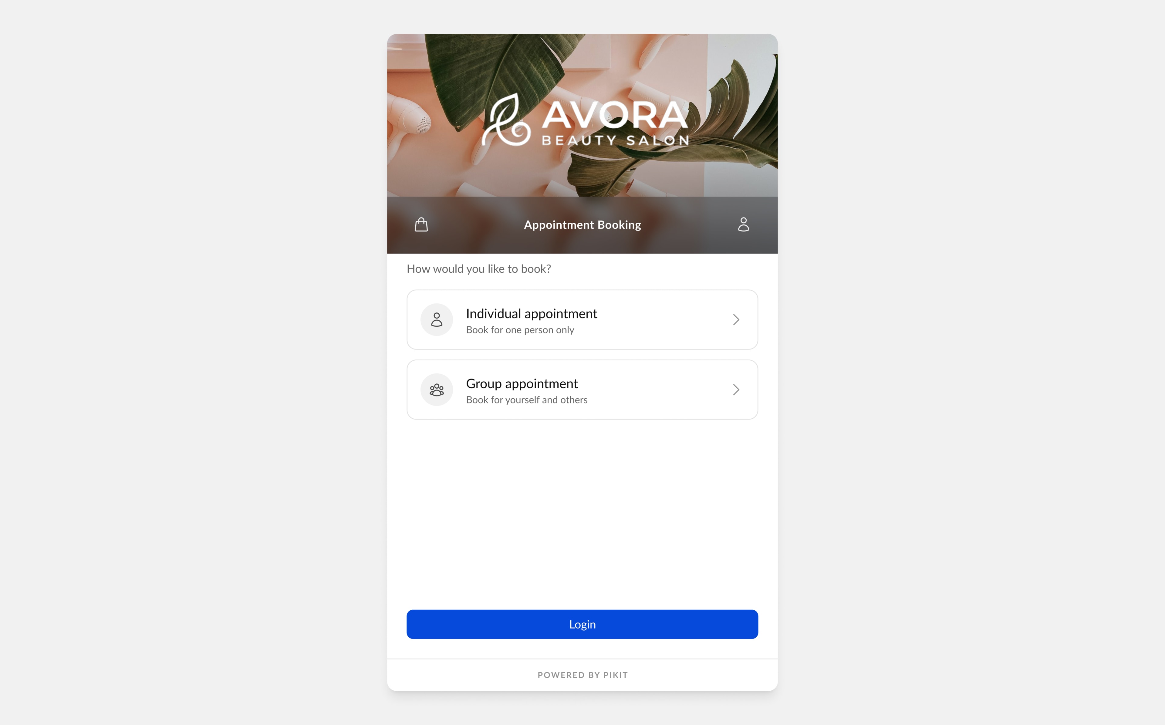 Pikit online booking widget